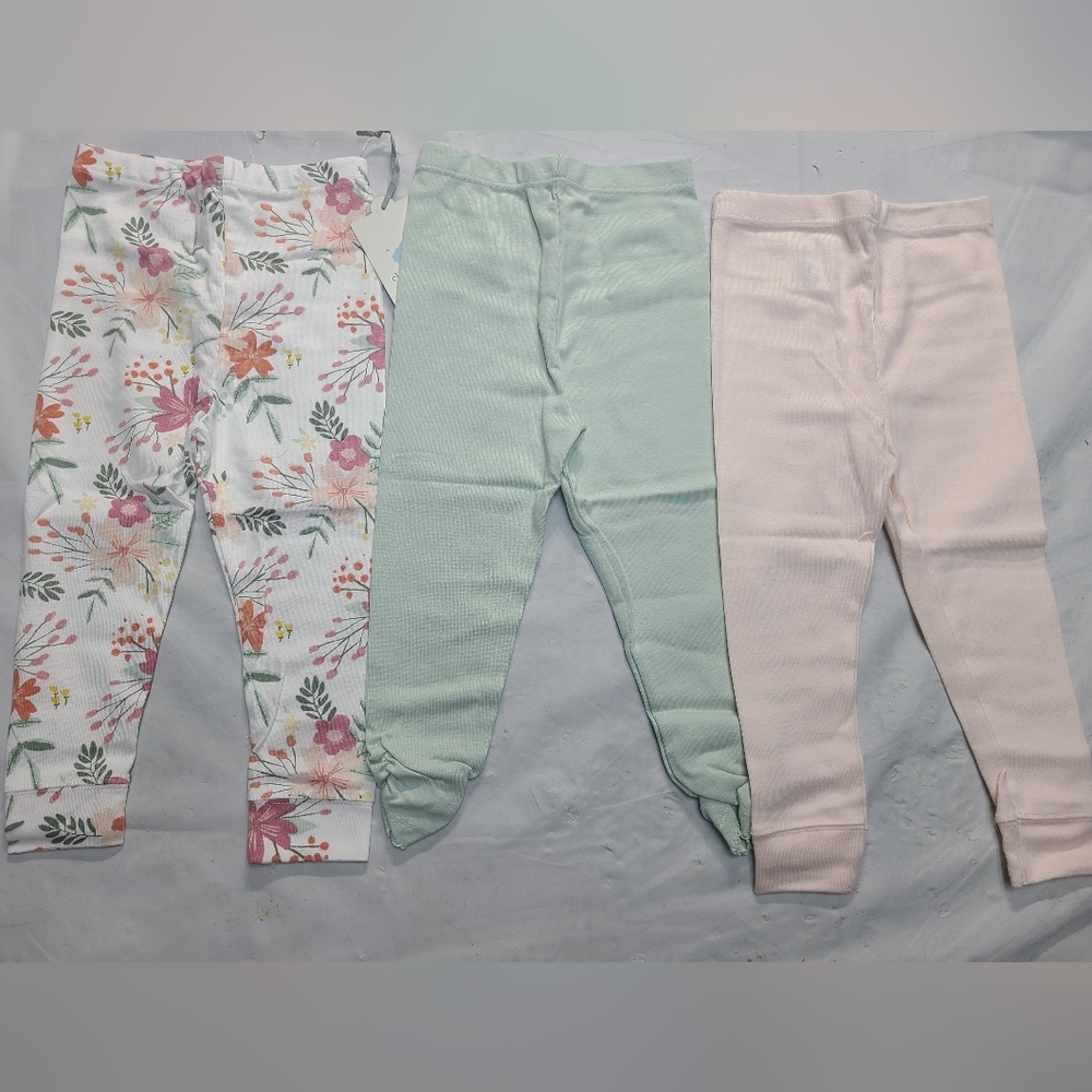 Baby Girls' 3pk Meadow Pull-On Pants Cloud Island White Size 18M